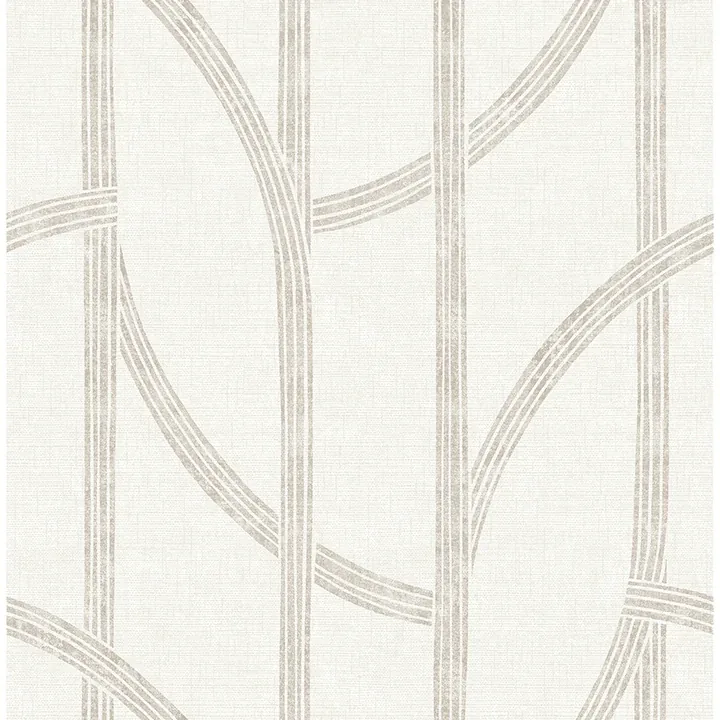 4141-27140 | Harlow Champagne Curved Contours Wallpaper