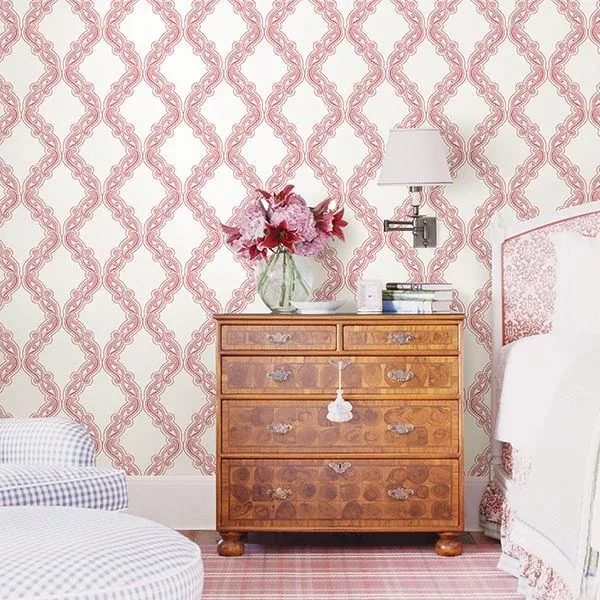 A-Street Prints Harmony Coral Ogee Wallpaper - SKU 2702-22728