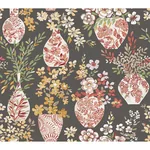 A-Street Prints Harper Brown Floral Vase Wallpaper | Wallpaper Twins A-Street Prints Harper Brown Floral Vase Wallpaper - SKU 4120-72002