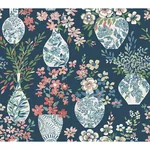 A-Street Prints Harper Teal Floral Vase Wallpaper | Wallpaper Twins A-Street Prints Harper Teal Floral Vase Wallpaper - SKU 4120-72001