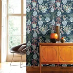 A-Street Prints Harper Teal Floral Vase Wallpaper | Wallpaper Twins A-Street Prints Harper Teal Floral Vase Wallpaper - SKU 4120-72001