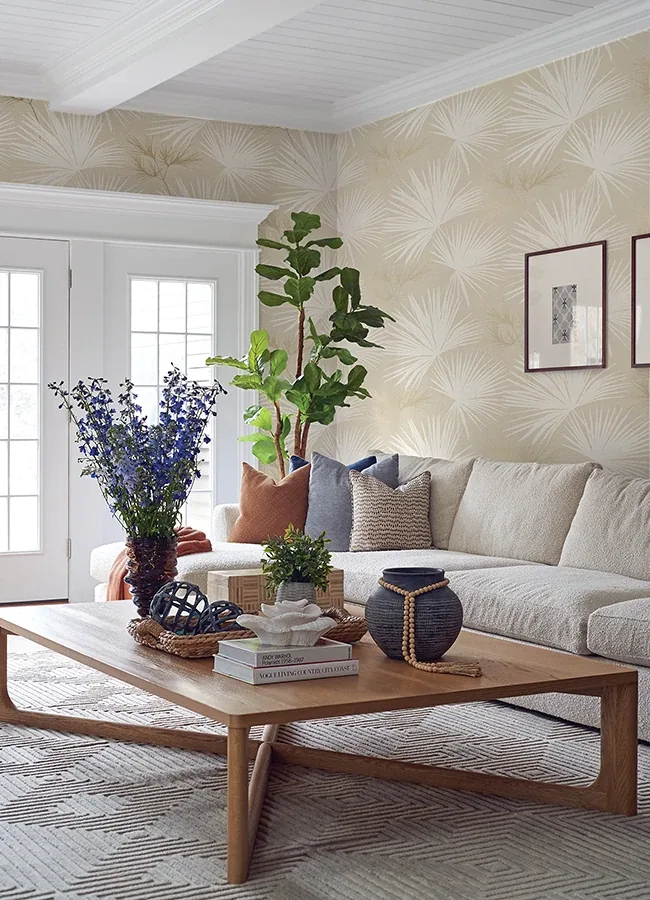 A-Street Prints Hatteras Champagne Palms Wallpaper - SKU 4172-27489