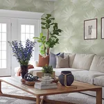 A-Street Prints Hatteras Light Green Palms Wallpaper - SKU 4172-27490