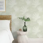 A-Street Prints Hatteras Light Green Palms Wallpaper - SKU 4172-27490