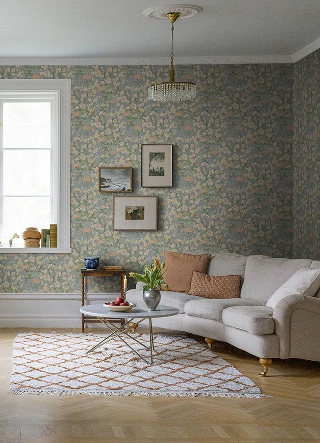 A-Street Prints Hava Coral Meadow Flowers Wallpaper | Wallpaper Twins A-Street Prints Hava Coral Meadow Flowers Wallpaper - SKU 4143-22013