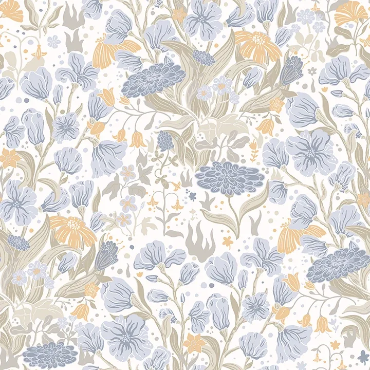 A-Street Prints Hava Light Blue Meadow Flowers Wallpaper - SKU 4143-22010