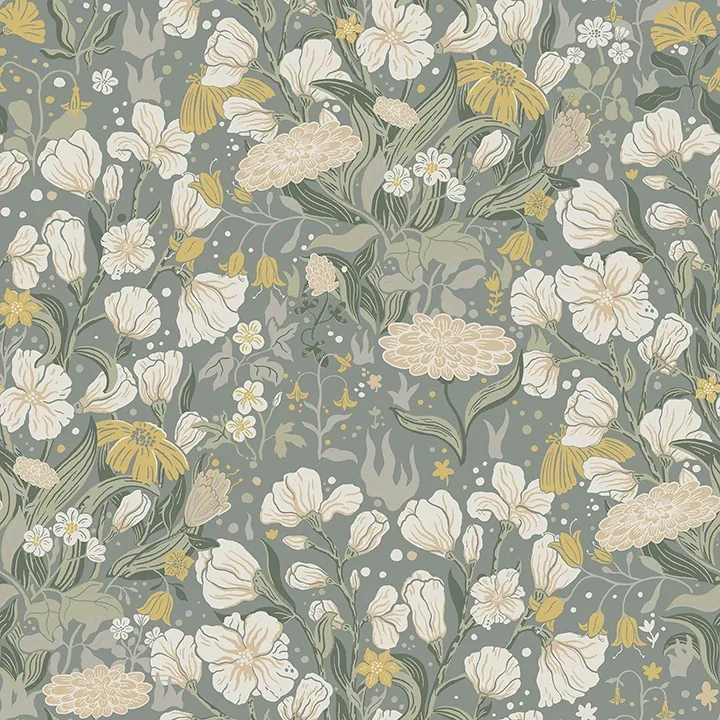 A-Street Prints Hava Moss Meadow Flowers Wallpaper - SKU 4143-22014
