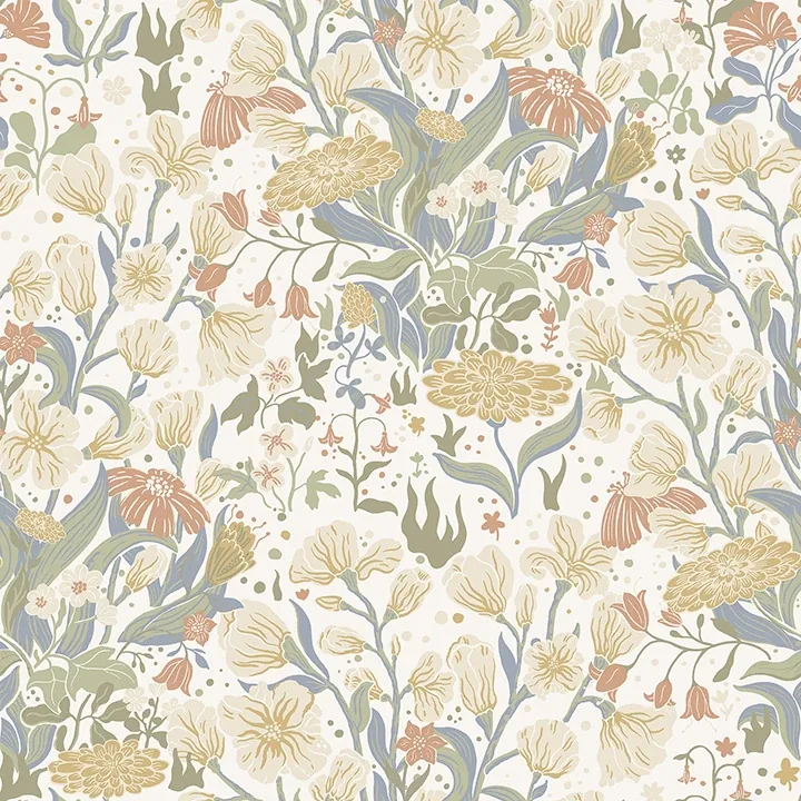 A-Street Prints Hava Neutral Meadow Flowers Wallpaper - SKU 4143-22011
