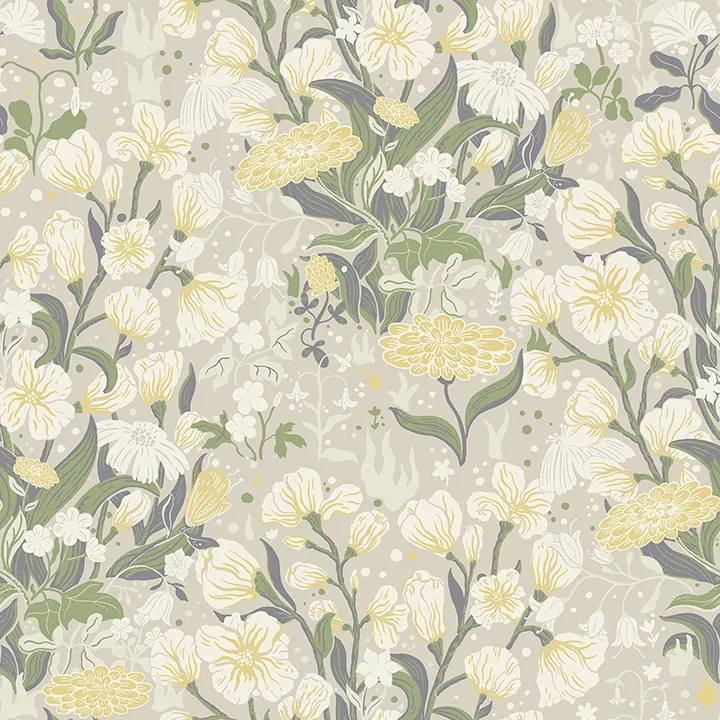 A-Street Prints Hava Yellow Meadow Flowers Wallpaper - SKU 4143-22012