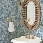 A-Street Prints Helaine Blue Pagoda Wallpaper | Wallpaper Twins A-Street Prints Helaine Blue Pagoda Wallpaper - SKU 4081-26310