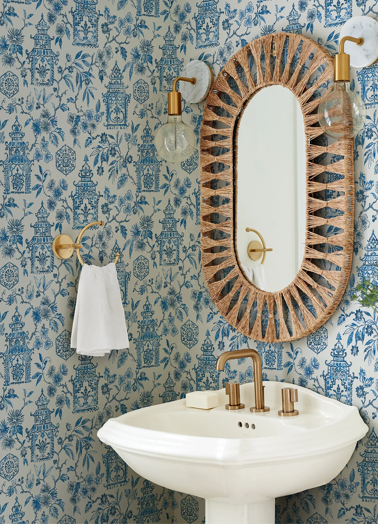 A-Street Prints Helaine Blue Pagoda Wallpaper | Wallpaper Twins A-Street Prints Helaine Blue Pagoda Wallpaper - SKU 4081-26310