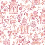 A-Street Prints Helaine Coral Pagoda Wallpaper - SKU 4081-26313