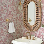 A-Street Prints Helaine Coral Pagoda Wallpaper - SKU 4081-26313