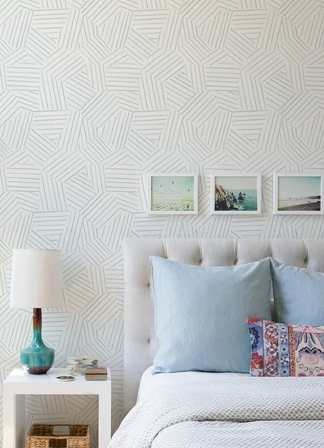 A-Street Prints Helene Sky Blue Geometric Lines Wallpaper - SKU 4121-26904