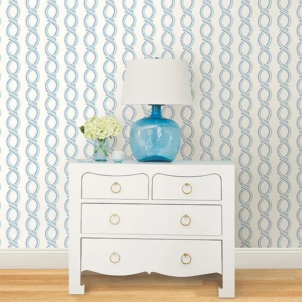 A-Street Prints Helix Blue Stripe Wallpaper - SKU 2697-78061