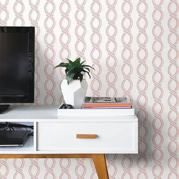 A-Street Prints Helix Pink Stripe Wallpaper - SKU 2697-78063