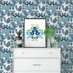 A-Street Prints Hennika Blue Patchwork Wallpaper - SKU 2821-25113