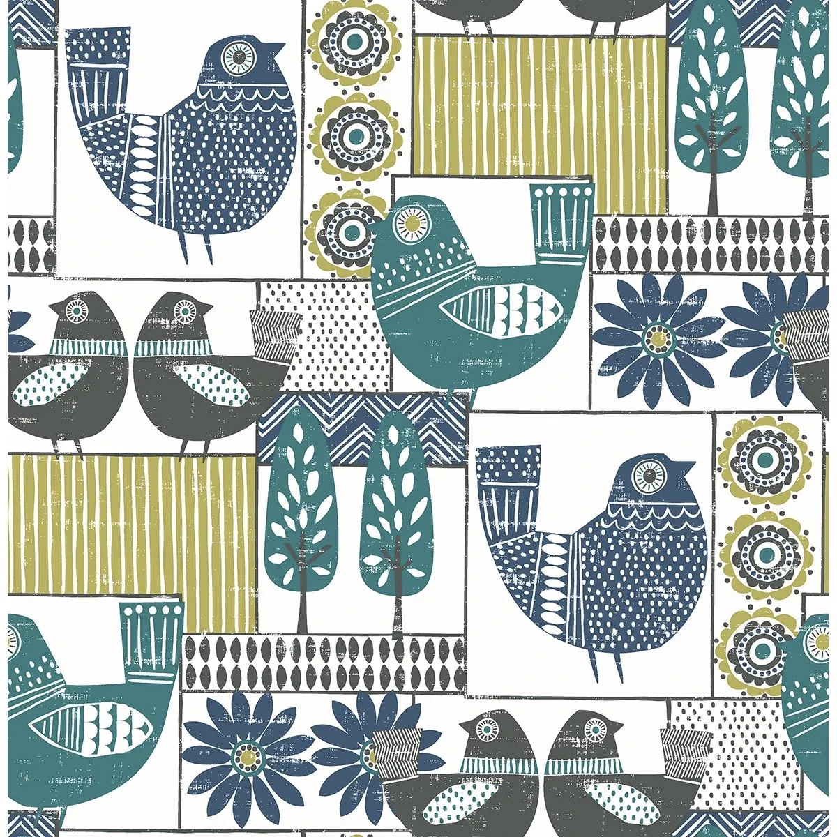 A-Street Prints Hennika Multicolor Patchwork Wallpaper - SKU 2821-25114