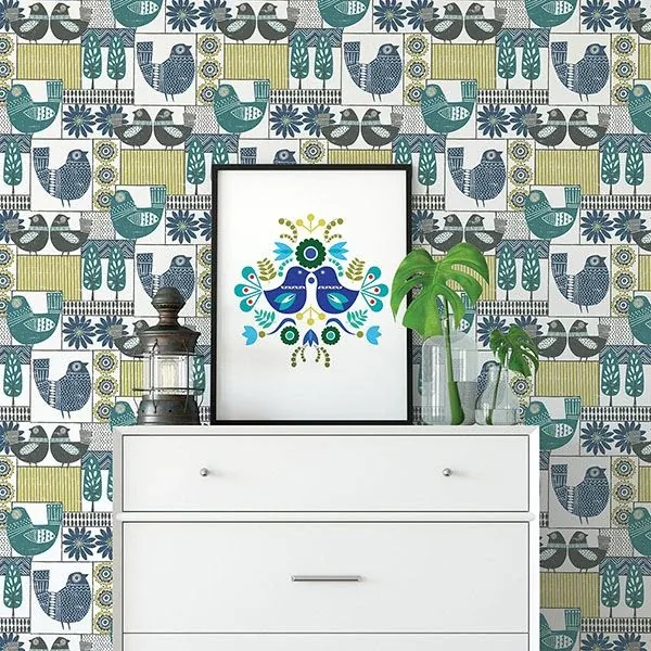 A-Street Prints Hennika Multicolor Patchwork Wallpaper - SKU 2821-25114