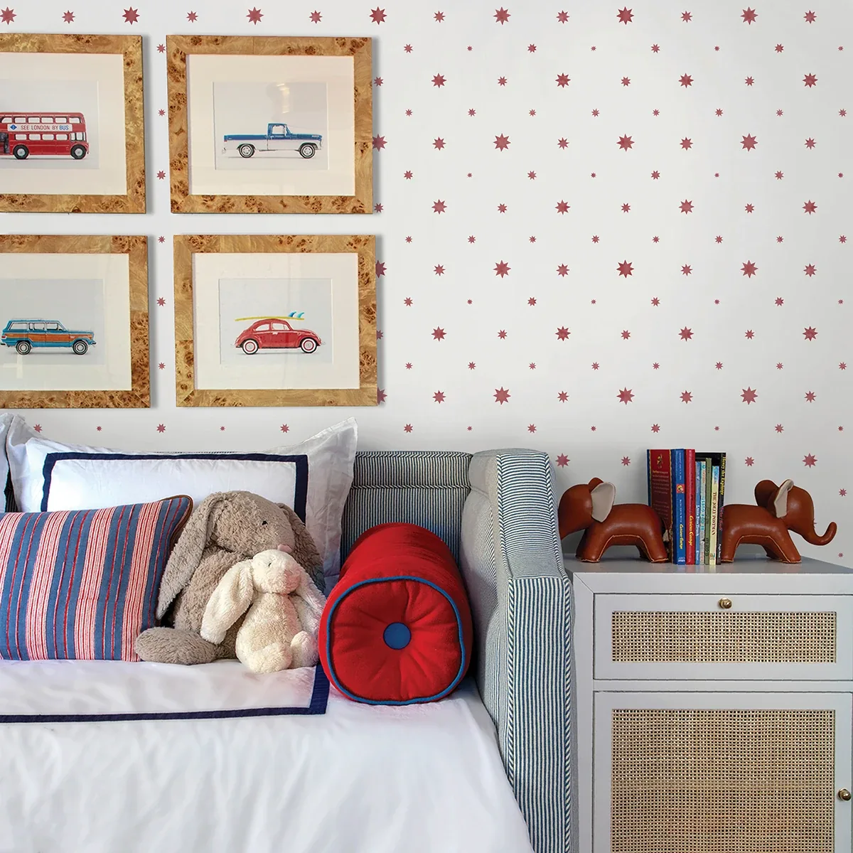 A-Street Prints Henry Red Starburst Wallpaper - SKU AST4353