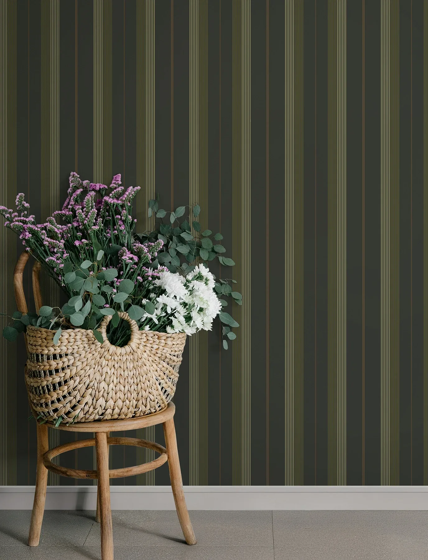 A-Street Prints Herrgård Black Stripe Wallpaper - SKU 4201-20122