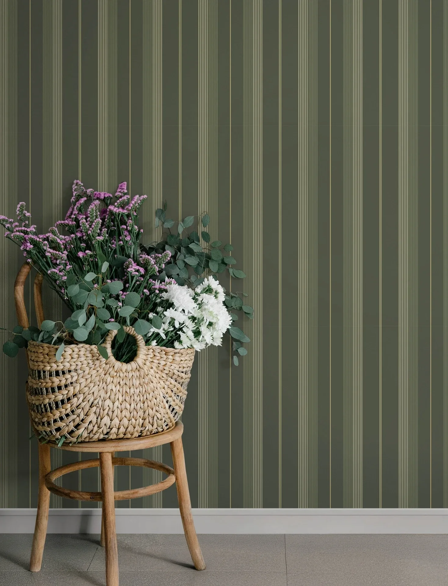 A-Street Prints Herrgård Evergreen Stripe Wallpaper | Wallpaper Twins A-Street Prints Herrgård Evergreen Stripe Wallpaper - SKU 4201-20121