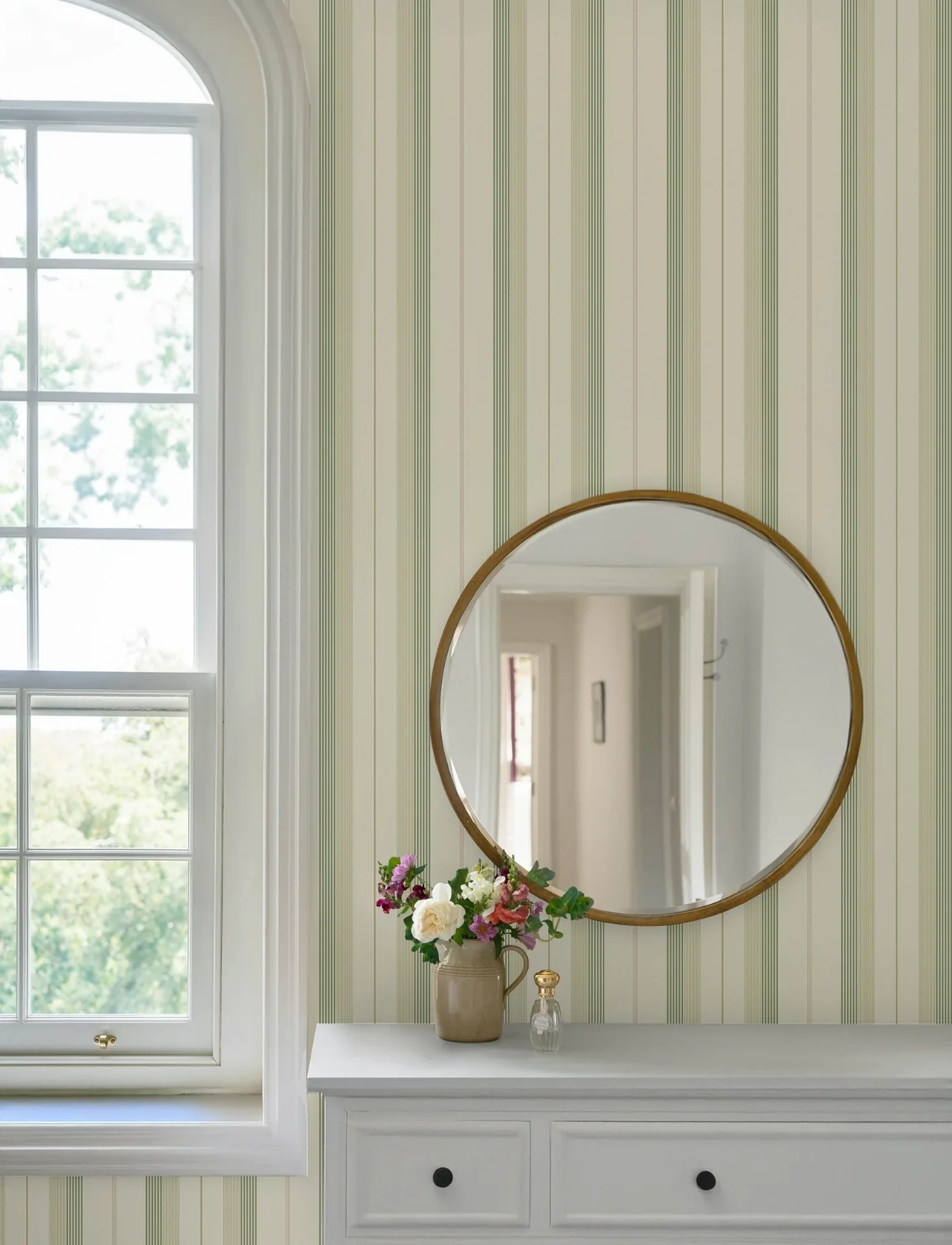 A-Street Prints Herrgård Green Stripe Wallpaper | Wallpaper Twins A-Street Prints Herrgård Green Stripe Wallpaper - SKU 4201-20117