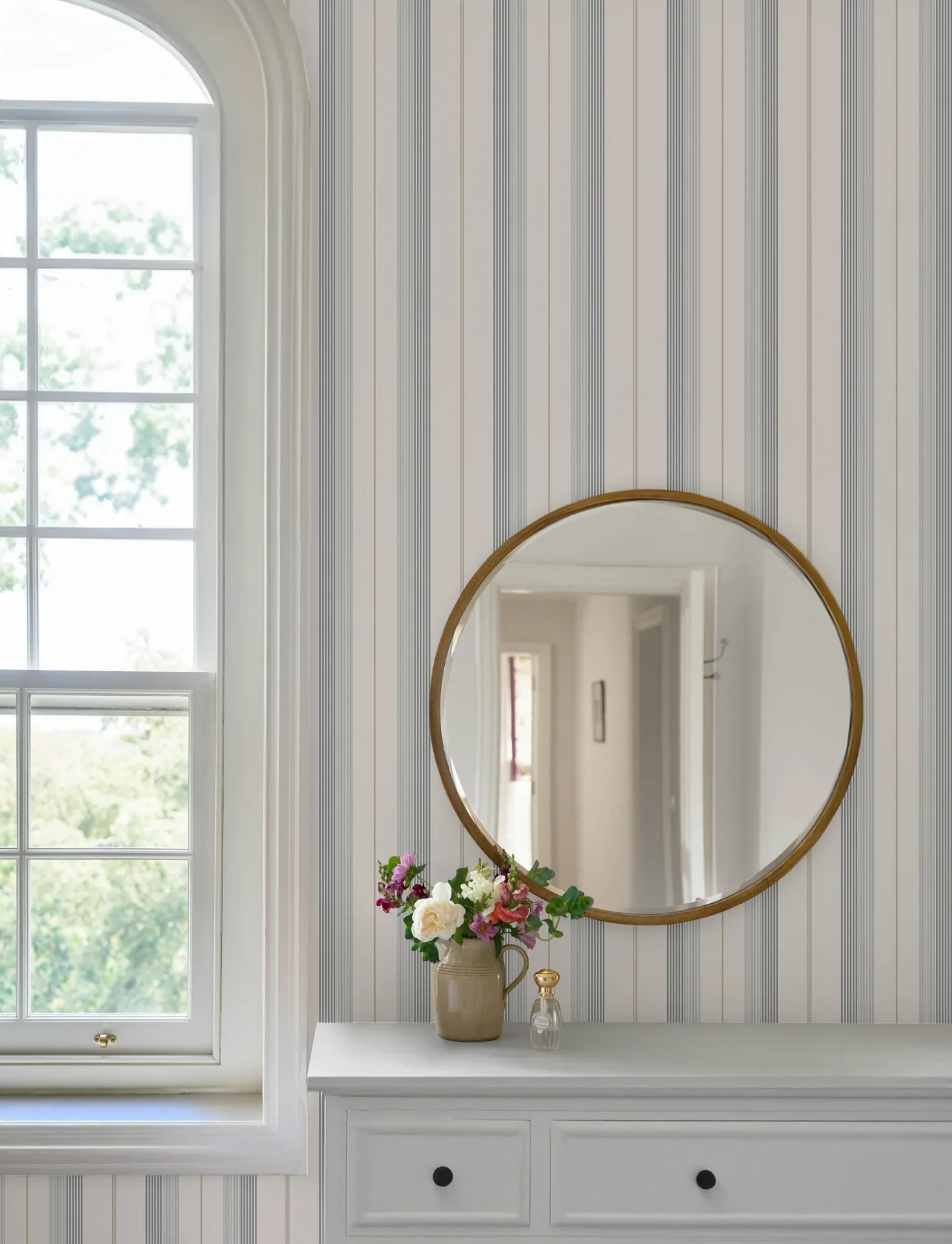 A-Street Prints Herrgård Light Blue Stripe Wallpaper - SKU 4201-20119