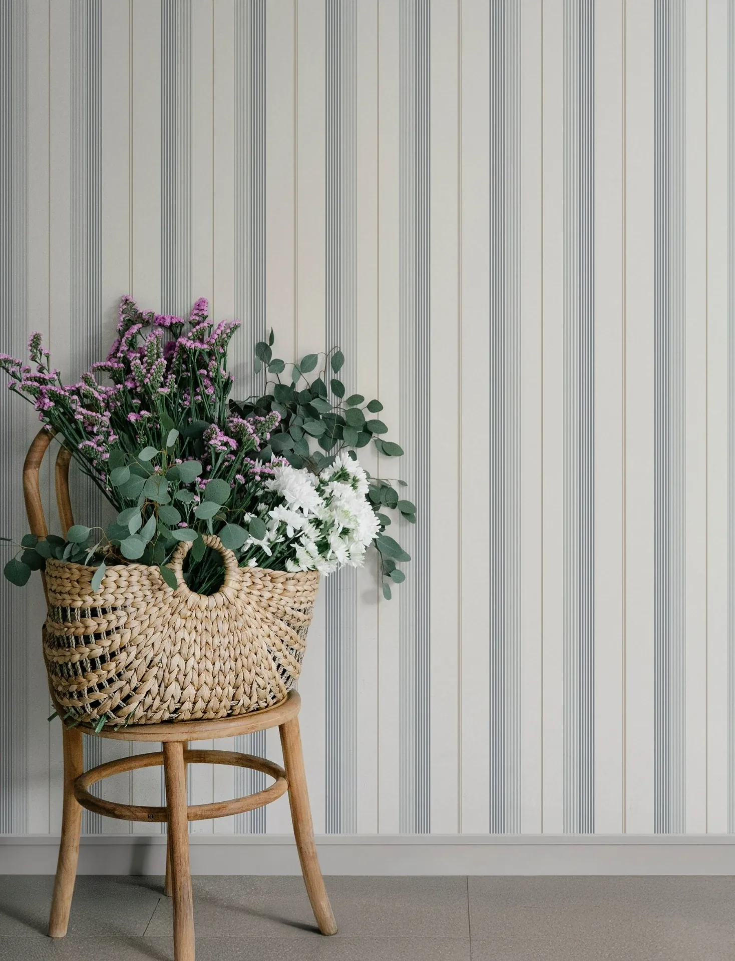 A-Street Prints Herrgård Light Blue Stripe Wallpaper - SKU 4201-20119
