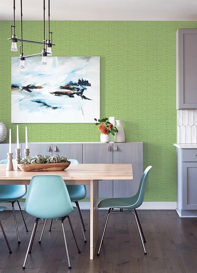 A-Street Prints Hesper Green Geometric Wallpaper - SKU 4121-26927