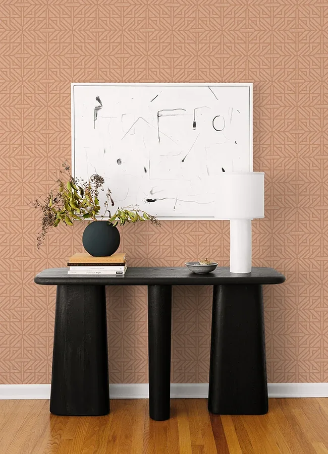 A-Street Prints Hesper Rust Geometric Wallpaper - SKU 4121-26930