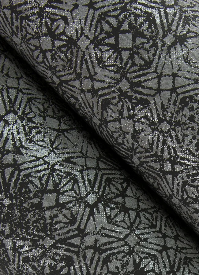 A-Street Prints Hirawa Pewter Metallic Mosaic Wallpaper - SKU 4105-86627