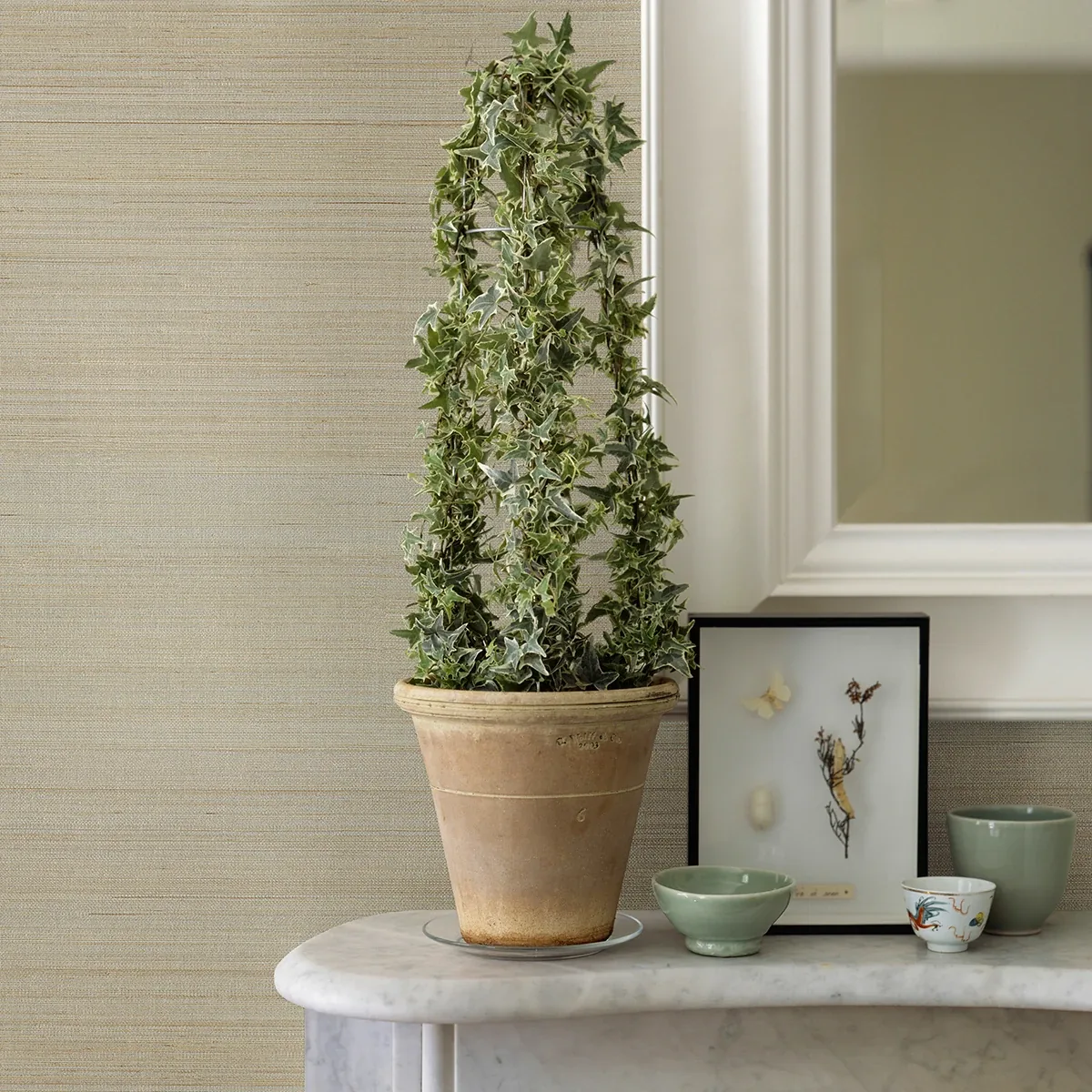A-Street Prints Hiromi Champagne Abaca Grasscloth Wallpaper - SKU 2972-54745
