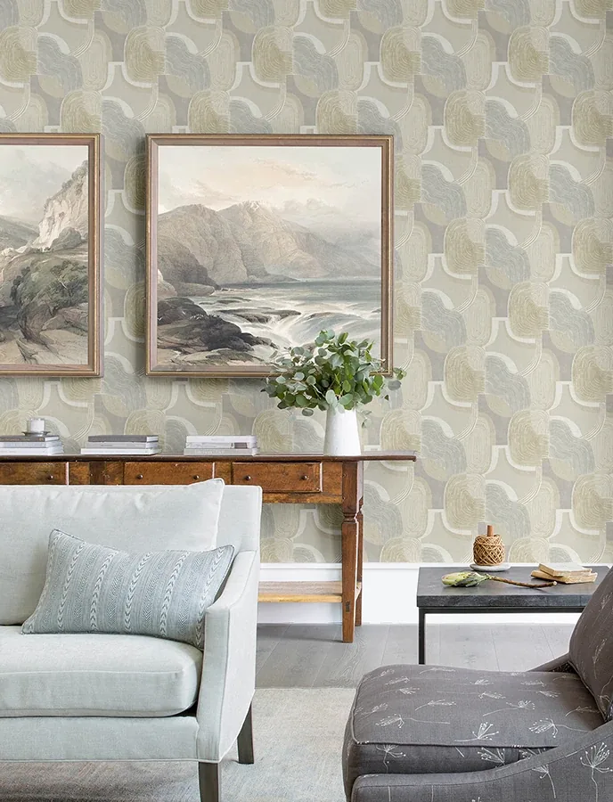 A-Street Prints Hollace Honey Geometric Wallpaper - SKU 4141-27129