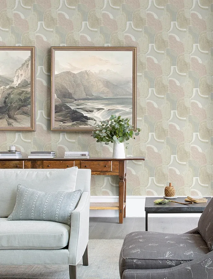 A-Street Prints Hollace Mauve Geometric Wallpaper - SKU 4141-27130