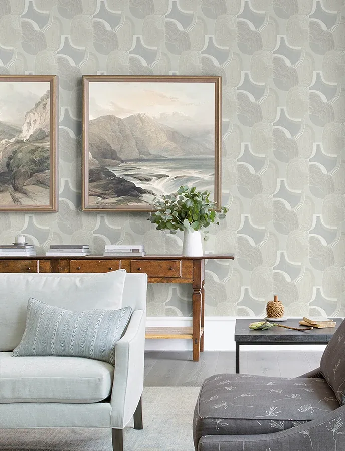 A-Street Prints Hollace Sky Blue Geometric Wallpaper - SKU 4141-27131