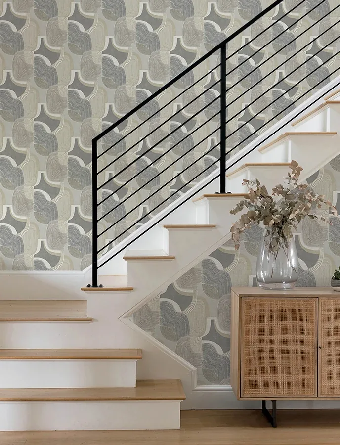 A-Street Prints Hollace Slate Geometric Wallpaper - SKU 4141-27132