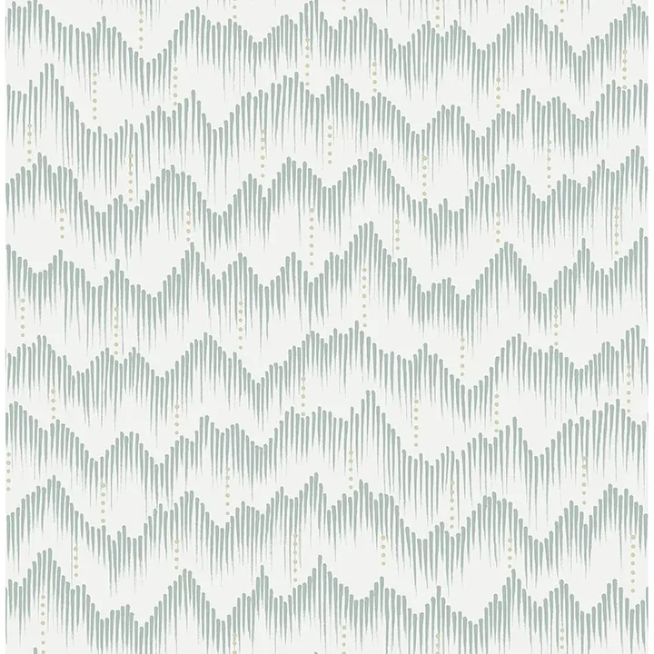 A-Street Prints Holmby Seafoam Brushstroke Zigzag Wallpaper - SKU 4034-26776