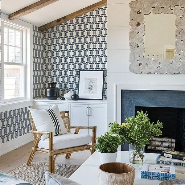 A-Street Prints Honeycomb Navy Navy Geometric Wallpaper - SKU 2782-24504