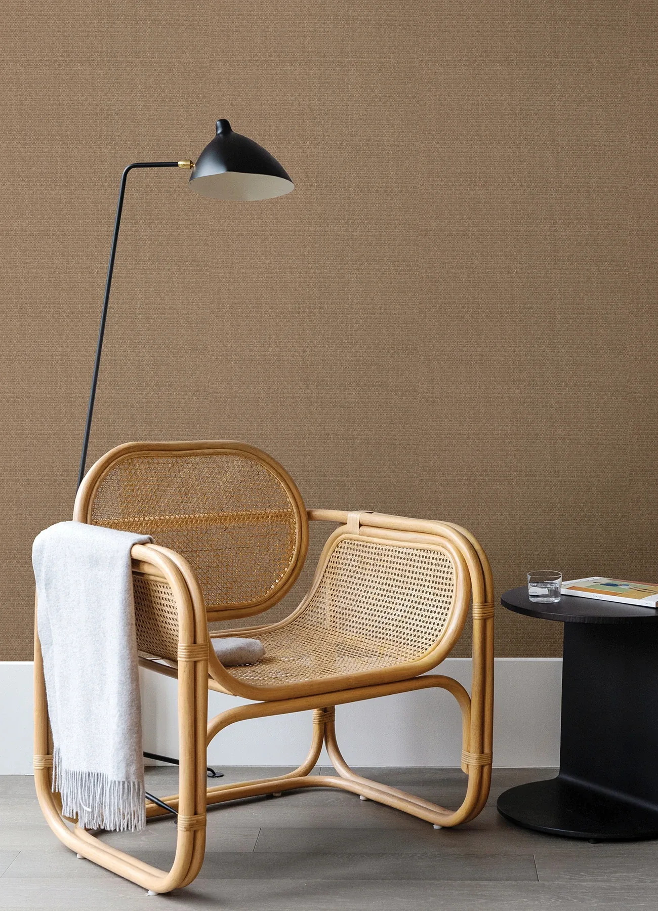 A-Street Prints Huiqing Brown Geometric Weave Wallpaper - SKU 2923-88067