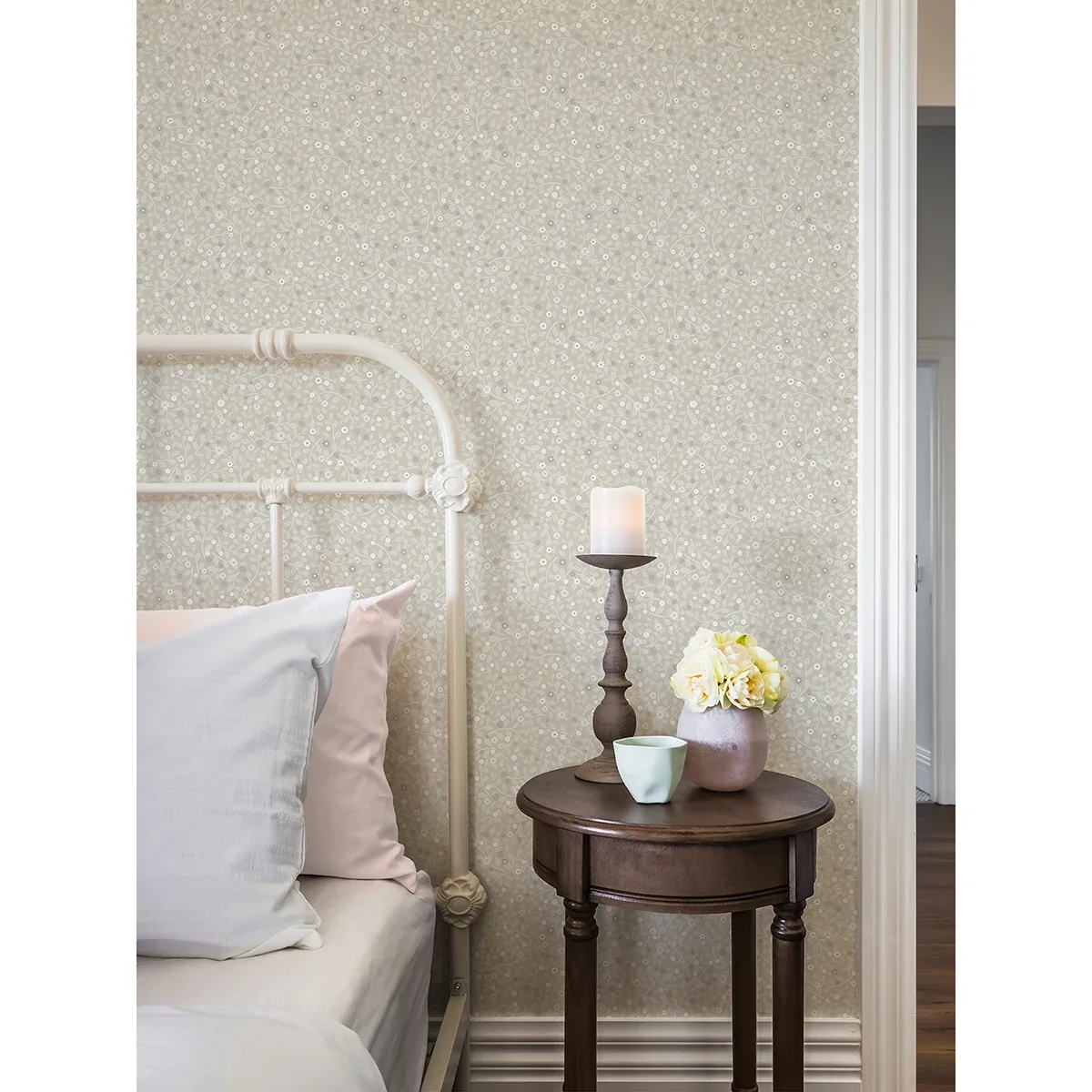 A-Street Prints Hummelvik Light Grey Daisy Trail Wallpaper - SKU 2999-24126