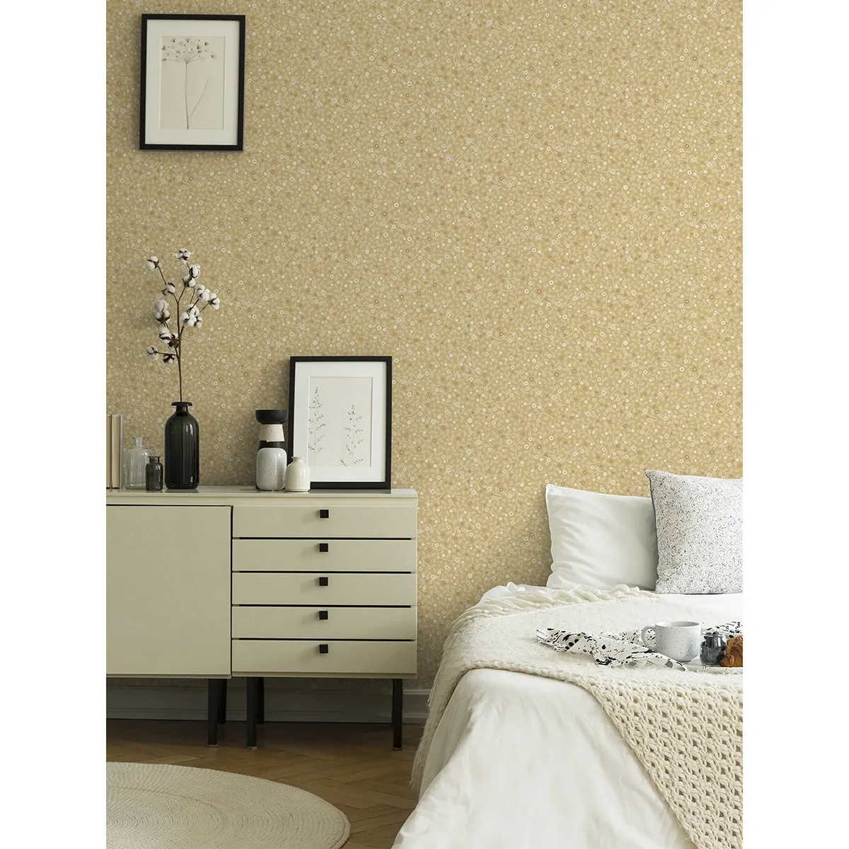A-Street Prints Hummelvik Yellow Daisy Trail Wallpaper - SKU 2999-24129