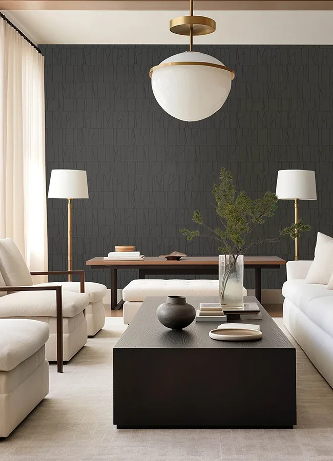 A-Street Prints Huntington Charcoal Geometric Stripe Wallpaper - SKU 4155-72820