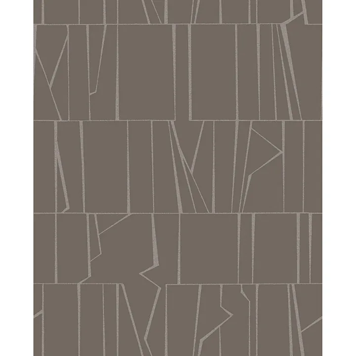 4155-72822 | Huntington Chocolate Geometric Stripe Wallpaper
