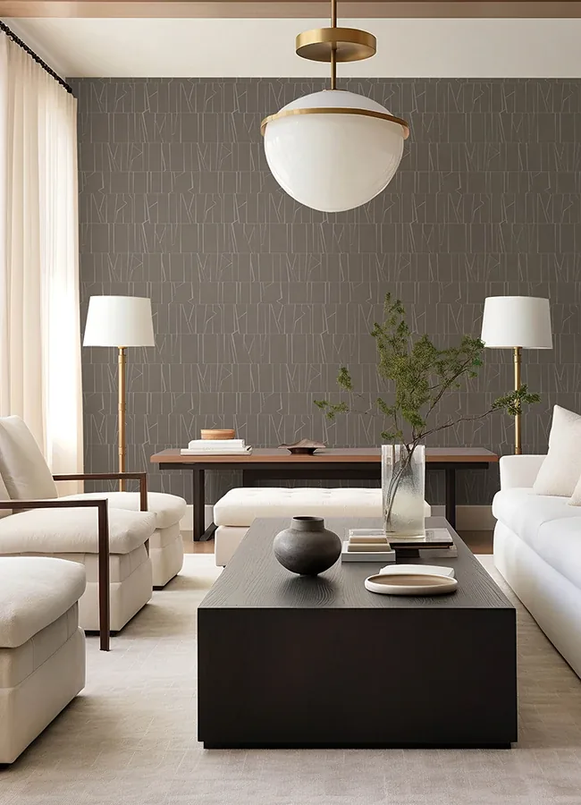 A-Street Prints Huntington Chocolate Geometric Stripe Wallpaper - SKU 4155-72822