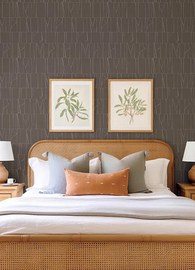A-Street Prints Huntington Chocolate Geometric Stripe Wallpaper - SKU 4155-72822