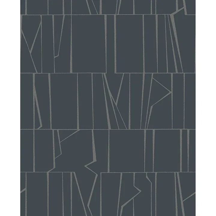 4155-72821 | Huntington Indigo Geometric Stripe Wallpaper