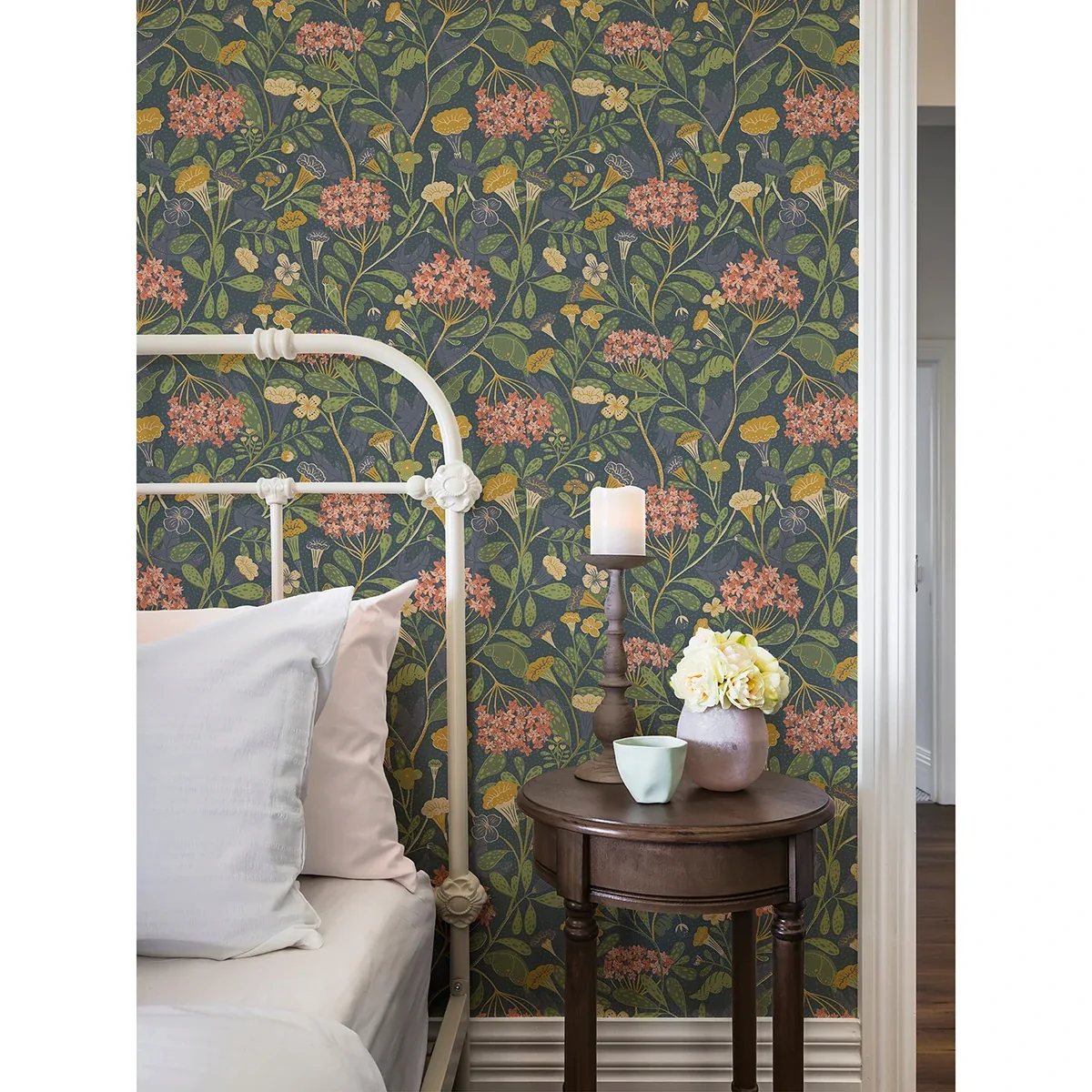 A-Street Prints Hybbe Blue Hydrangea Garden Wallpaper - SKU 2999-55020