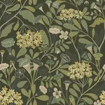 A-Street Prints Hybbe Dark Green Hydrangea Garden Wallpaper - SKU 2999-55022