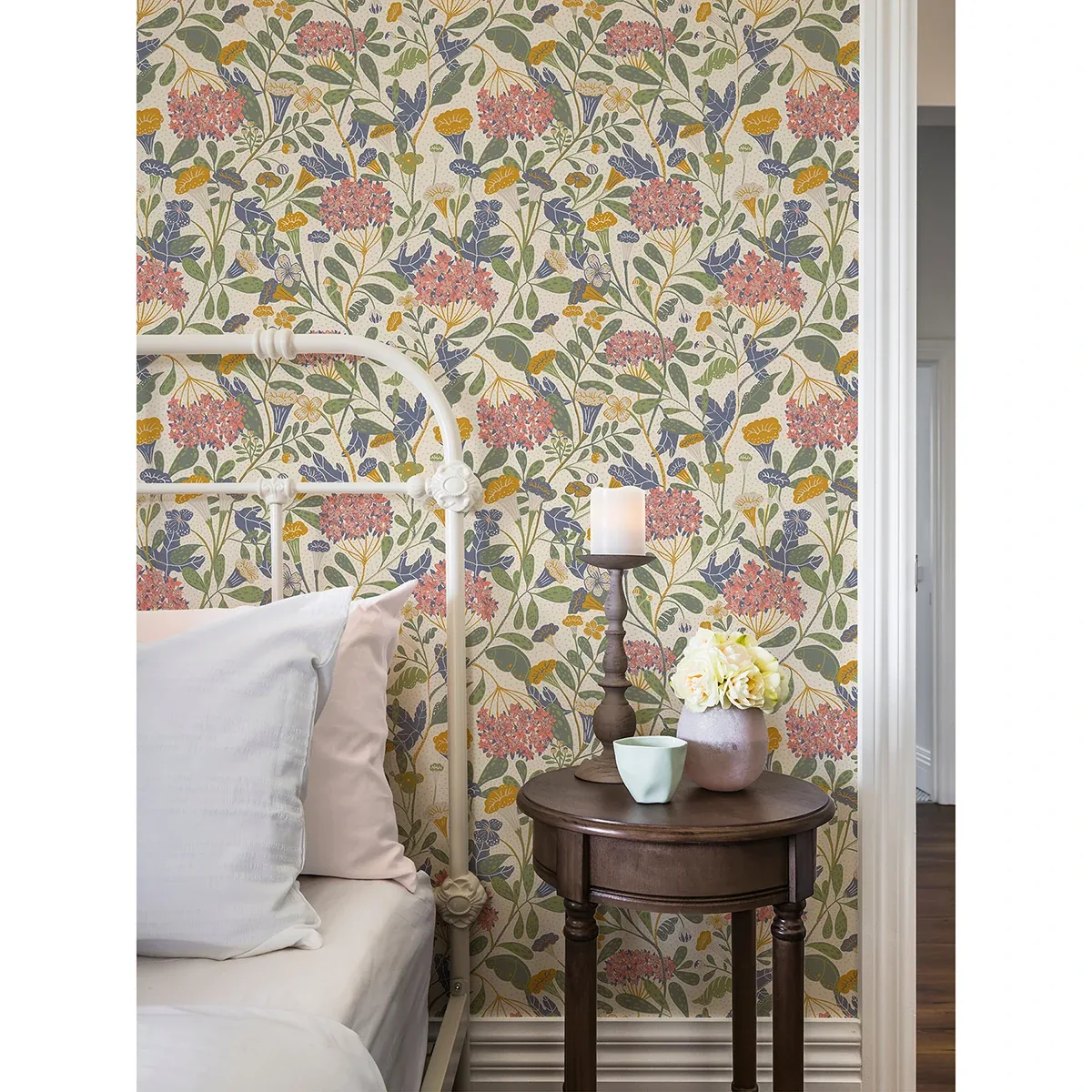 A-Street Prints Hybbe Multicolor Hydrangea Garden Wallpaper - SKU 2999-55021